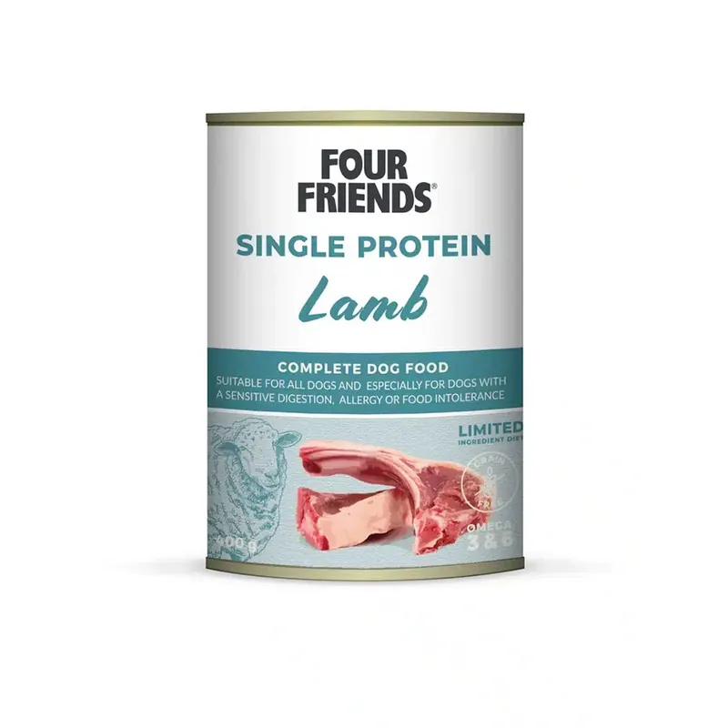 Four Friends Single Protein Vådfoder Til Hunden Med Lam 400g - Topprodukt