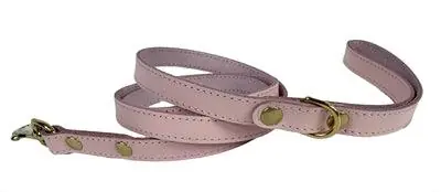 Begrænset lager | Sazzz Passion Classic Læder Hundesnor Lyserød - 147 x 1,5 cm